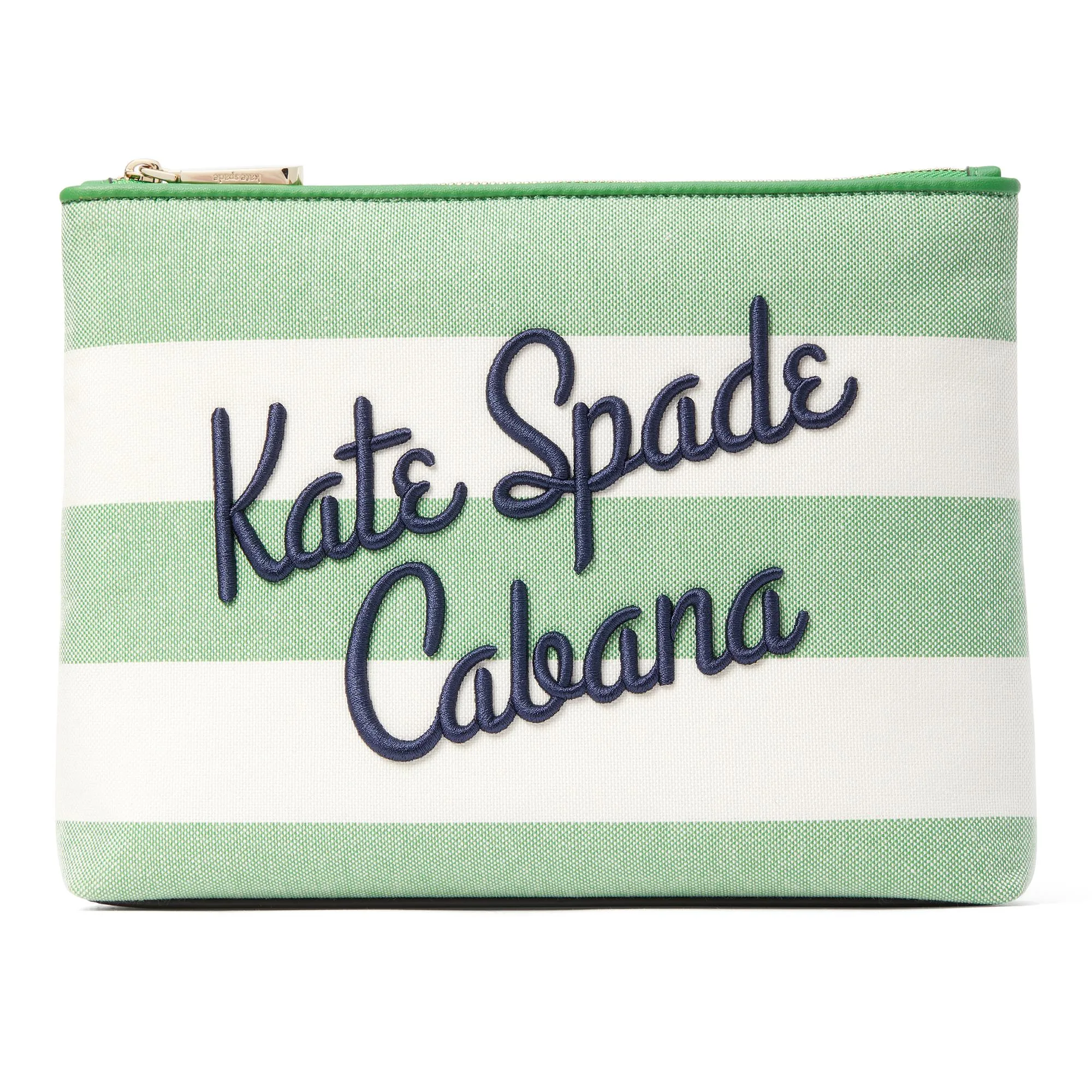 kate spade new york Cabana Canvas Pouch - Green Multi