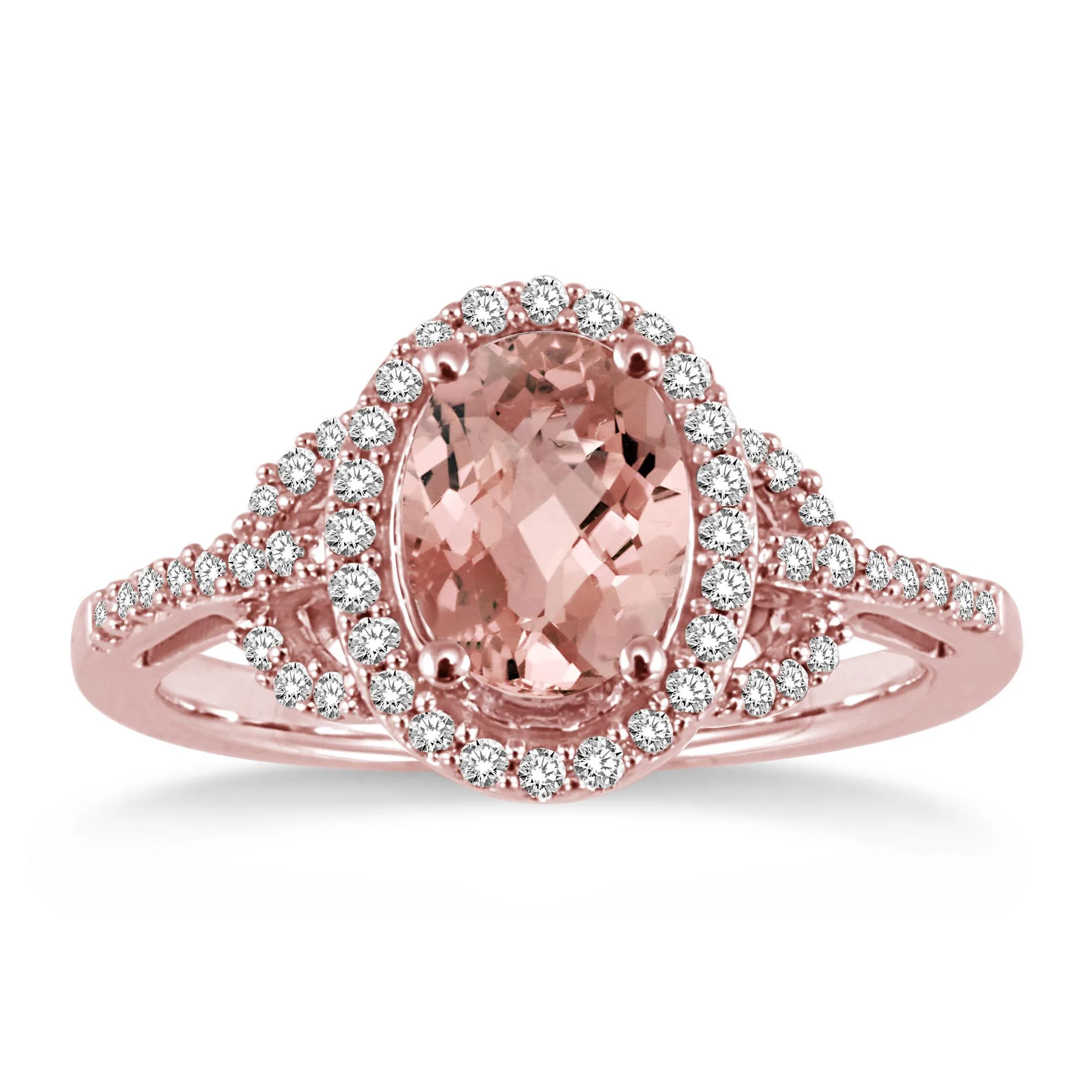 Jilco Inc Round Morganite And Diamond Ring - Size 9