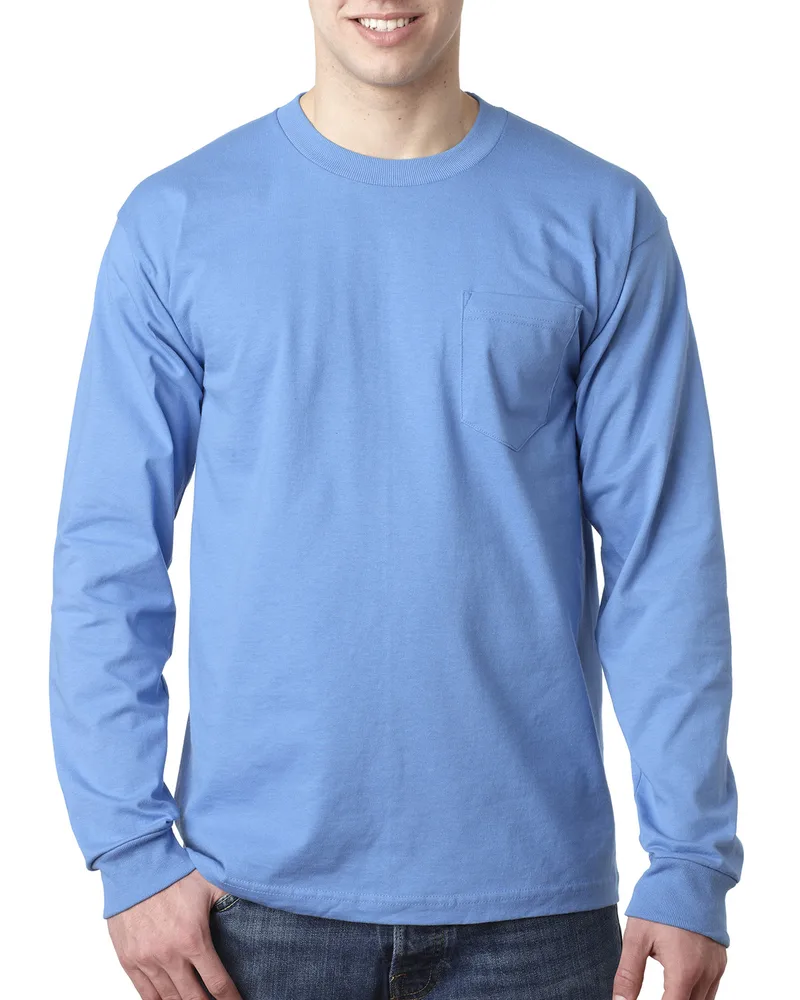 BAYSIDE Adult USA Made Heavyweight Long-Sleeve Pocket T-Shirt view 5
