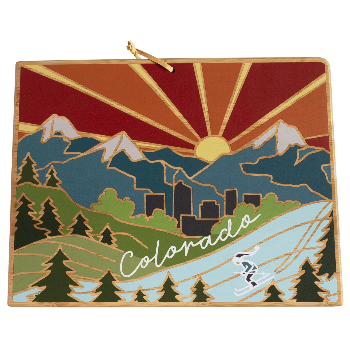 Colorado State Shaped Cutting & Serving Board w/Artwork by Summer Stokes