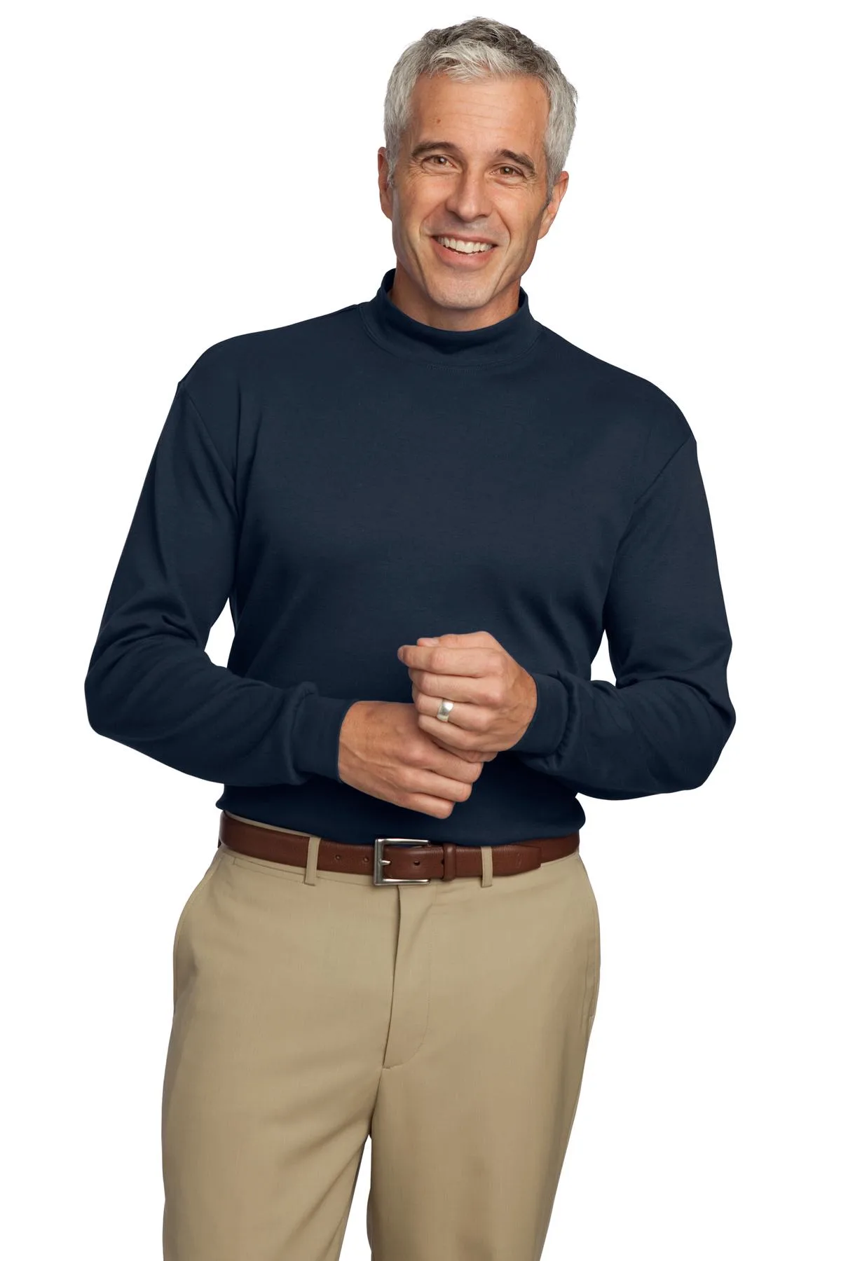 Port Authority® Interlock Knit Mock Turtleneck.