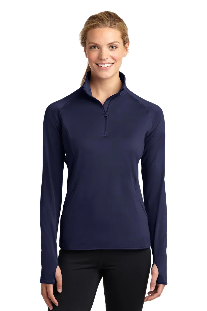 Sport-Tek® Women's Sport-Wick® Stretch 1/4-Zip Pullover. view 5