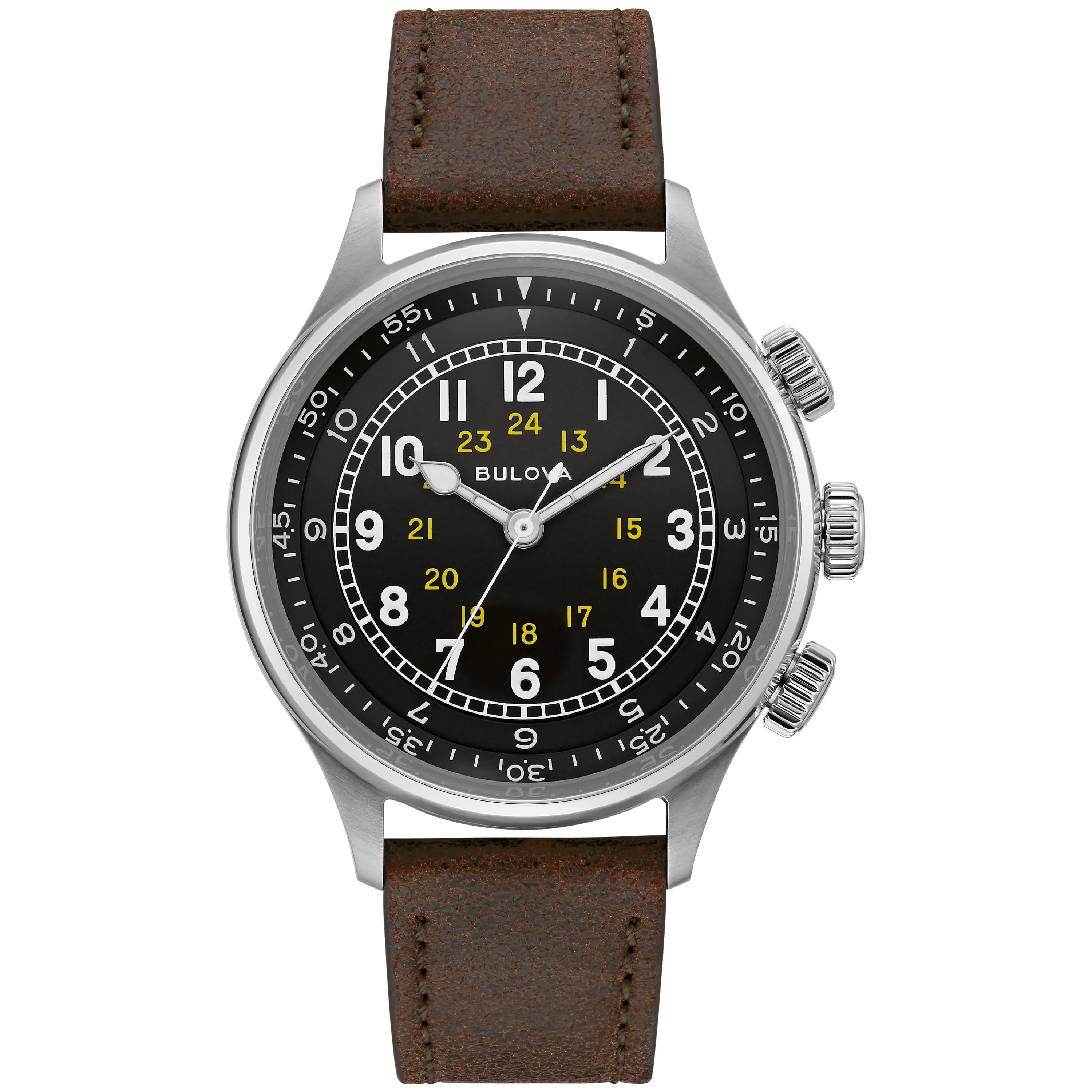 Bulova Watches Men's A-15 Pilot Watch w/Brown Leather Strap