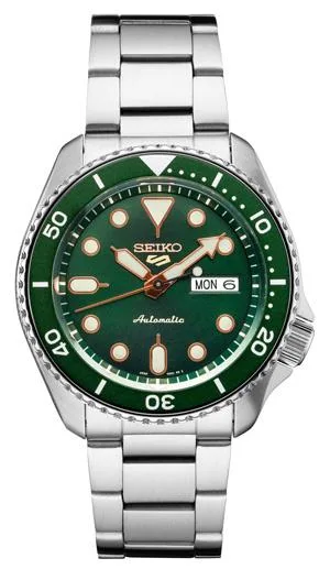 Seiko Watch 5 Sport - Silver/Green Bezel