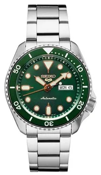 Seiko Watch 5 Sport - Silver/Green Bezel