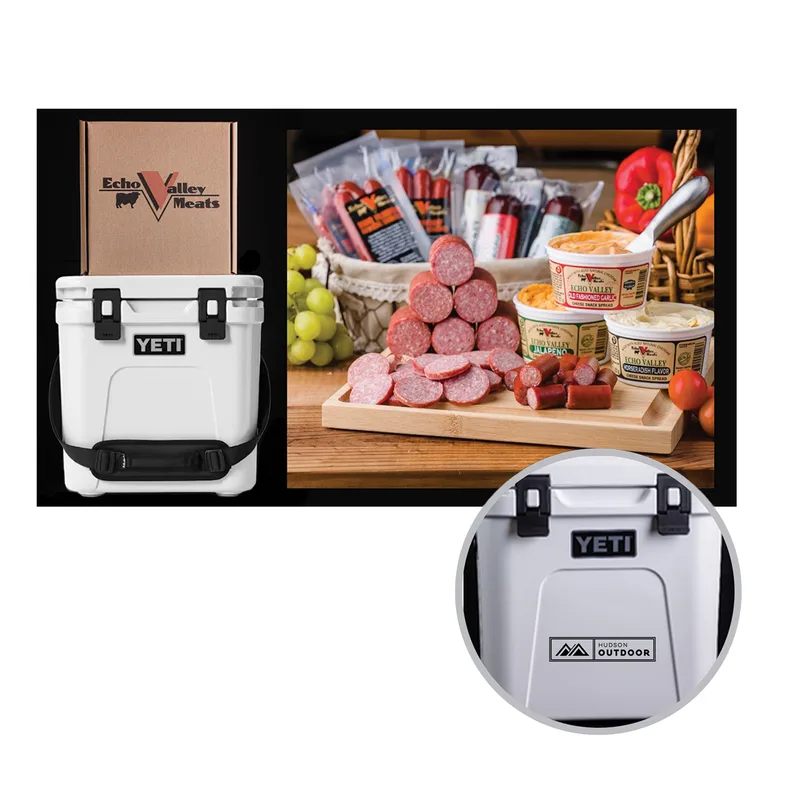 Echo Valley Meats - Sausage, Cheese, & Snack Sticks w/Yeti Roadie 24 2.0 - White
