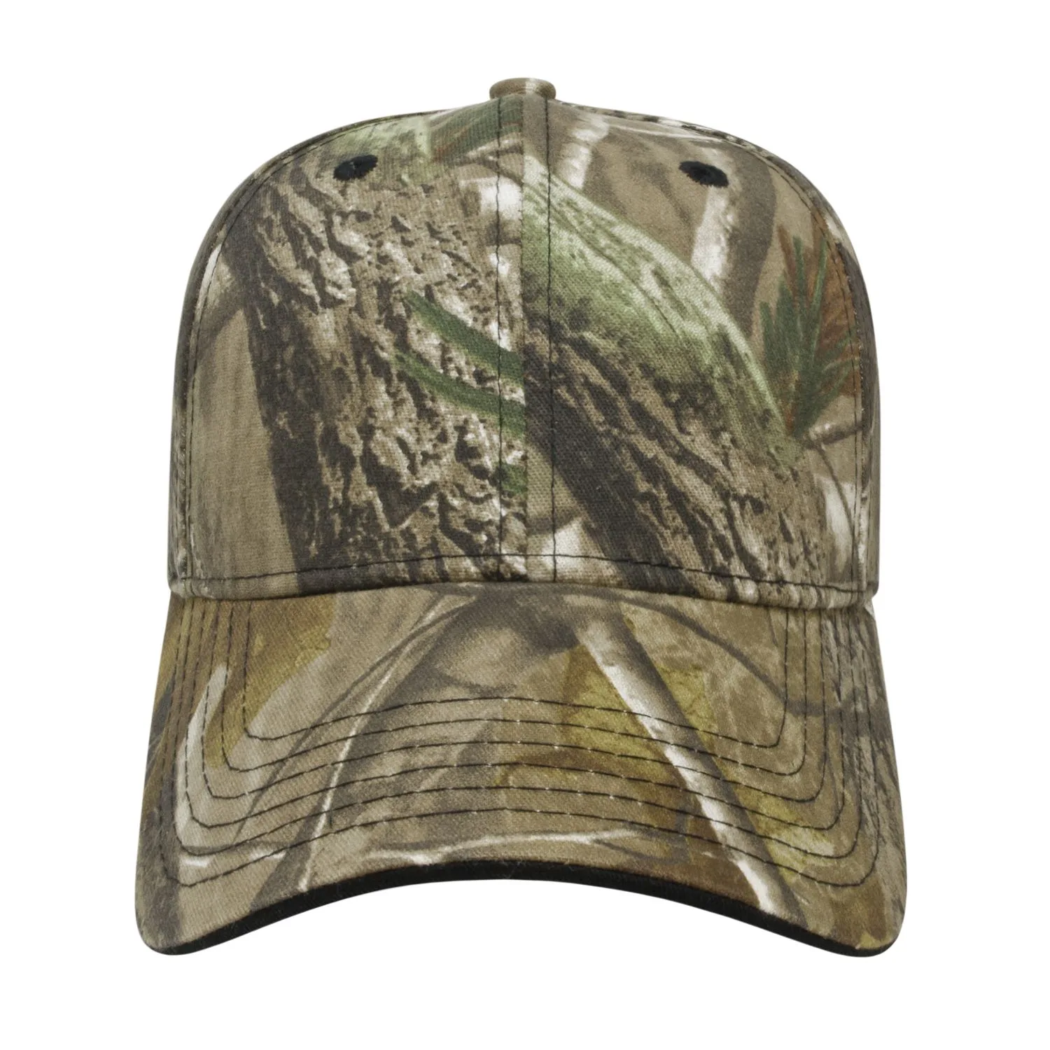 Two-Tone Camo Cap w/Visor Trim view 2