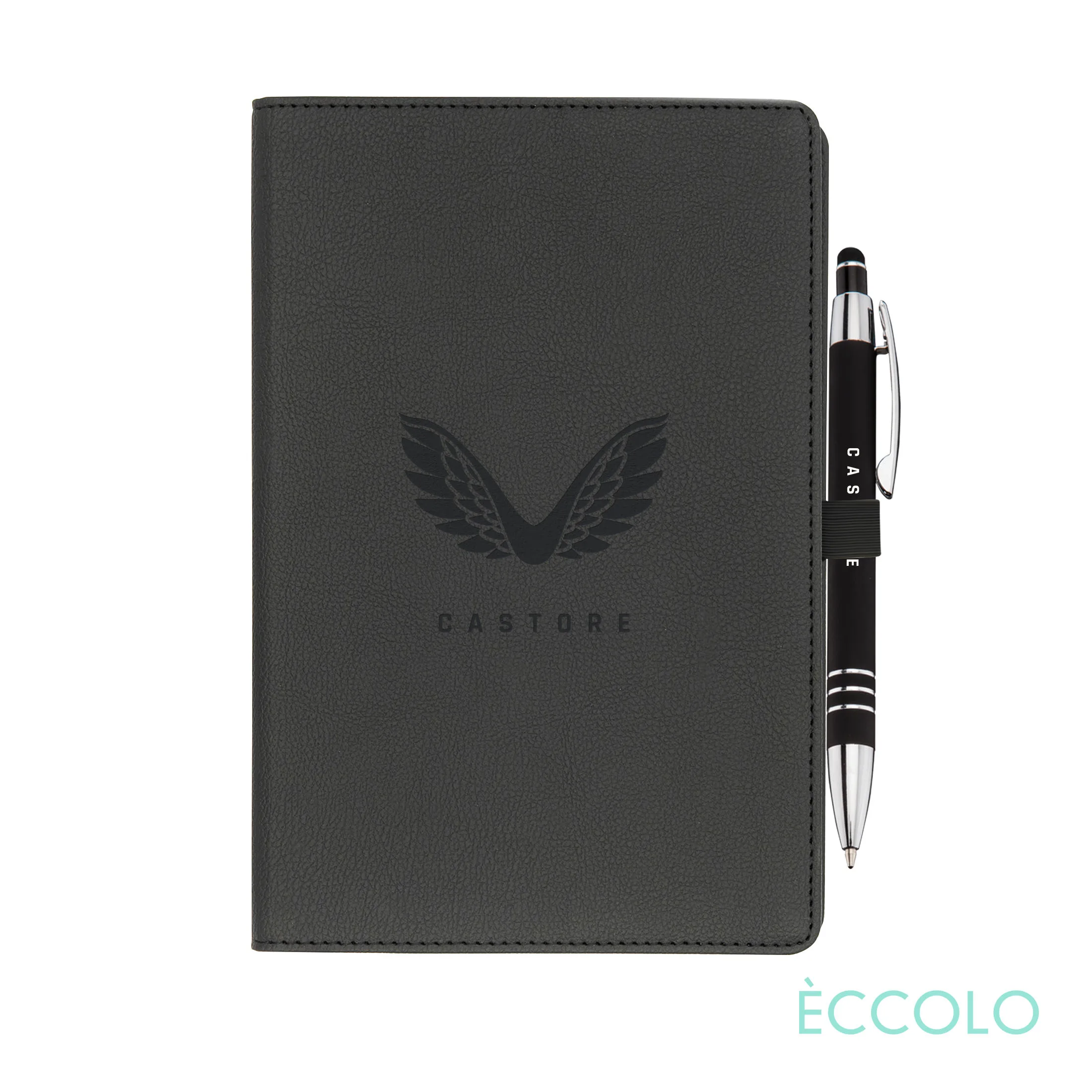 Journal & Clicker Pen, Black/Black