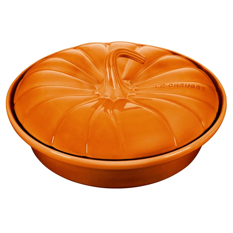 Le Creuset 9" Stoneware Pumpkin Baker W/ Lid Persimmon