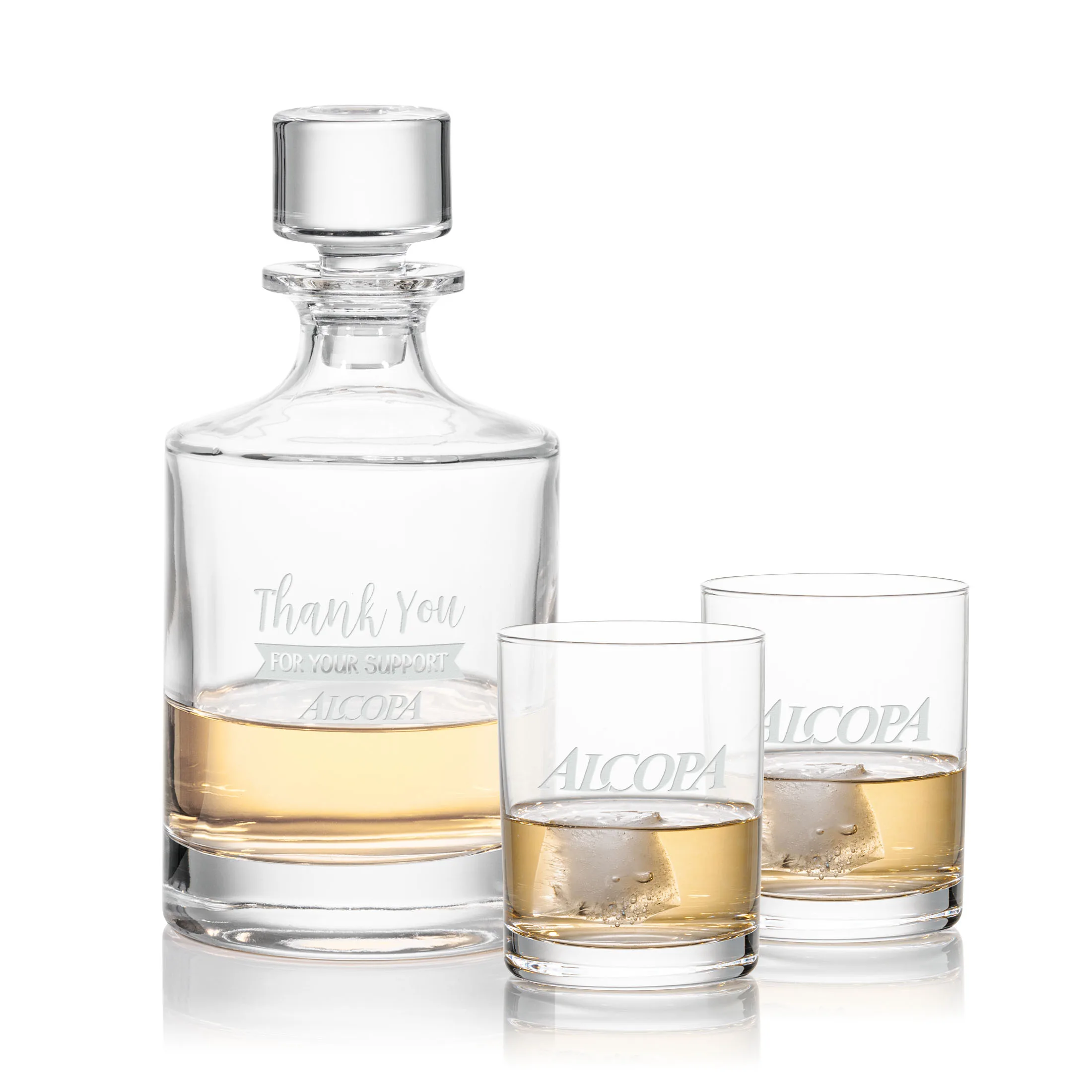 Decanter Set, Deep Etch, Decanter & 2 OTR