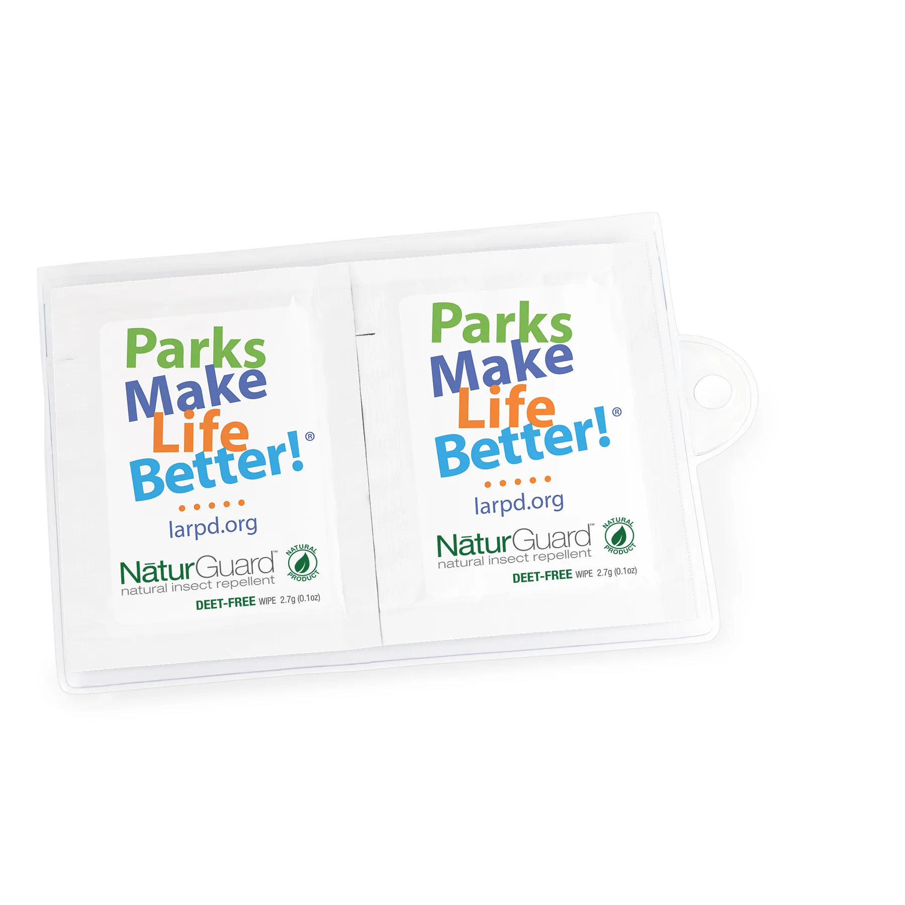 GoPac™ with NaturGuard™ Natural Insect Repellent Wipes, Label Imprint