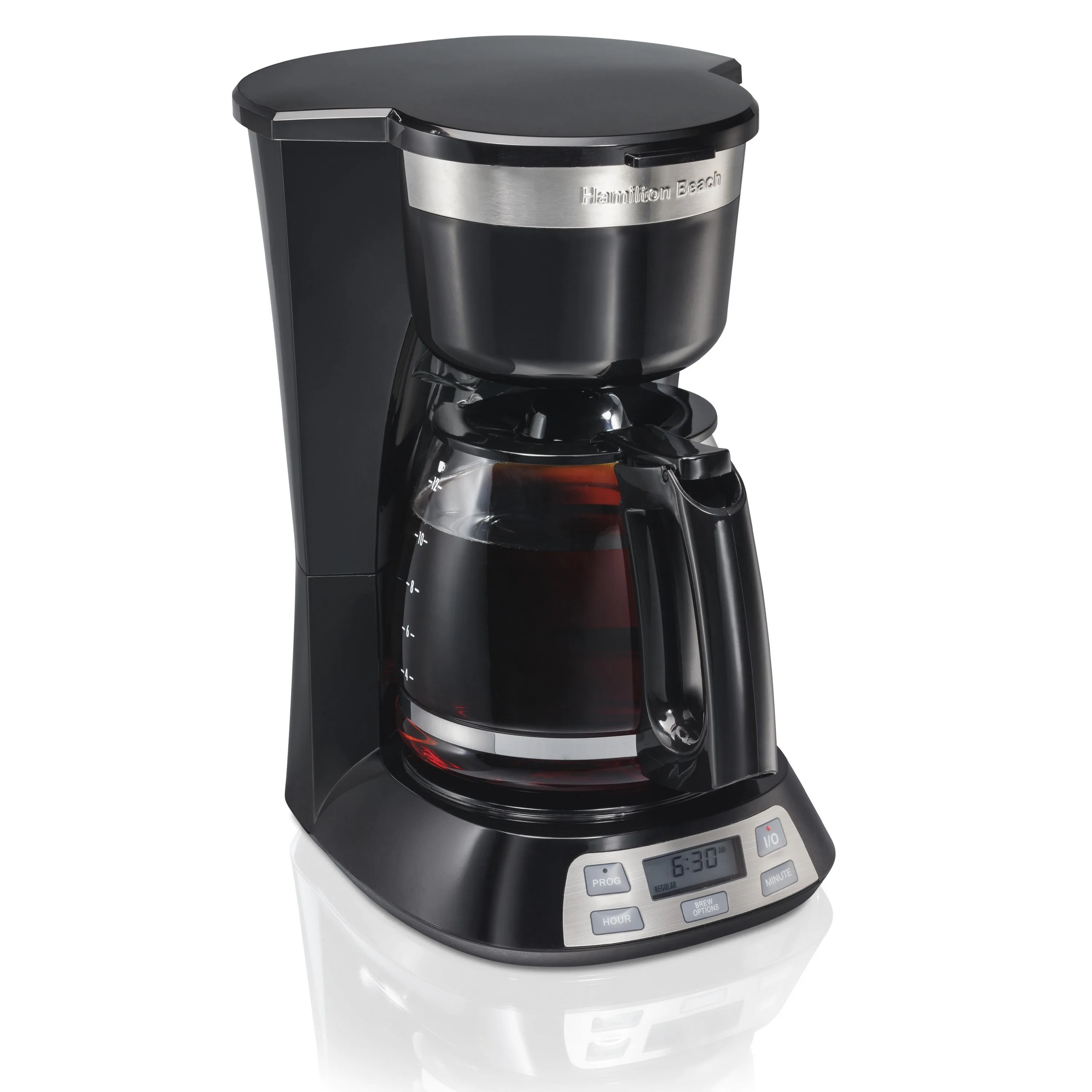 Hamilton Beach Programmable 12 Cup Coffee Maker, Stainless Steel Accents, 49632