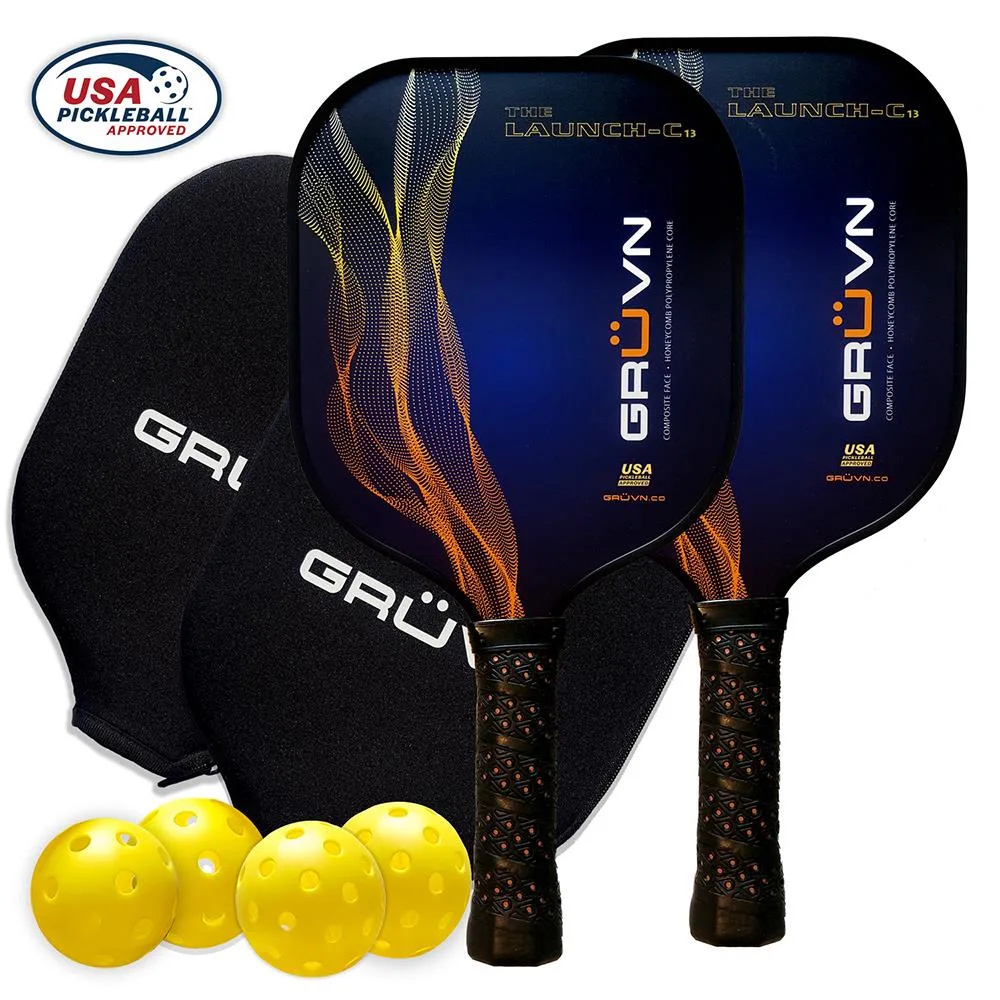 GRUVN Pickleball Starter Set - 2 Launch-C13 Size 15.7''