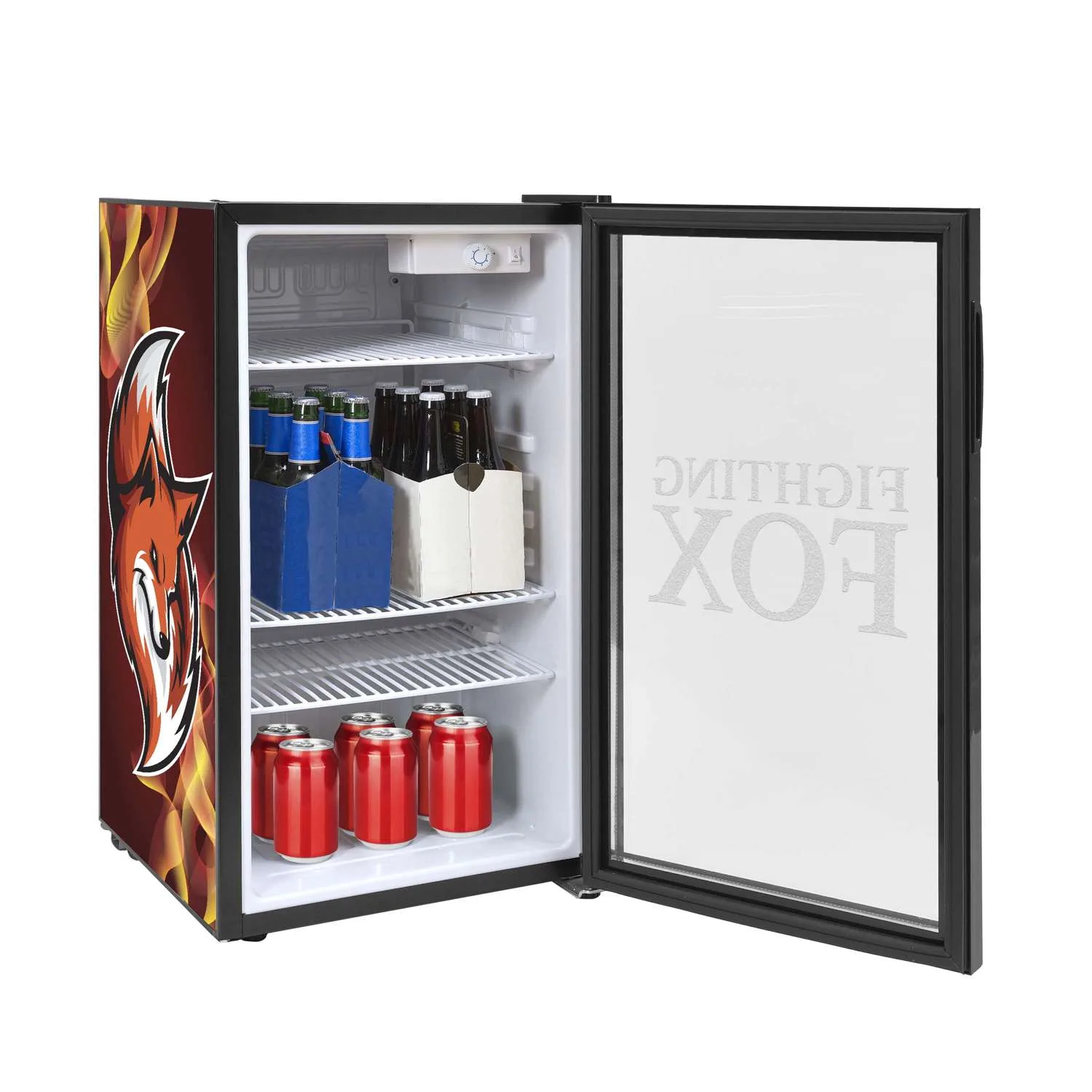 80L Large Countertop Fridge with Wrap and Door Glass Etching view 3