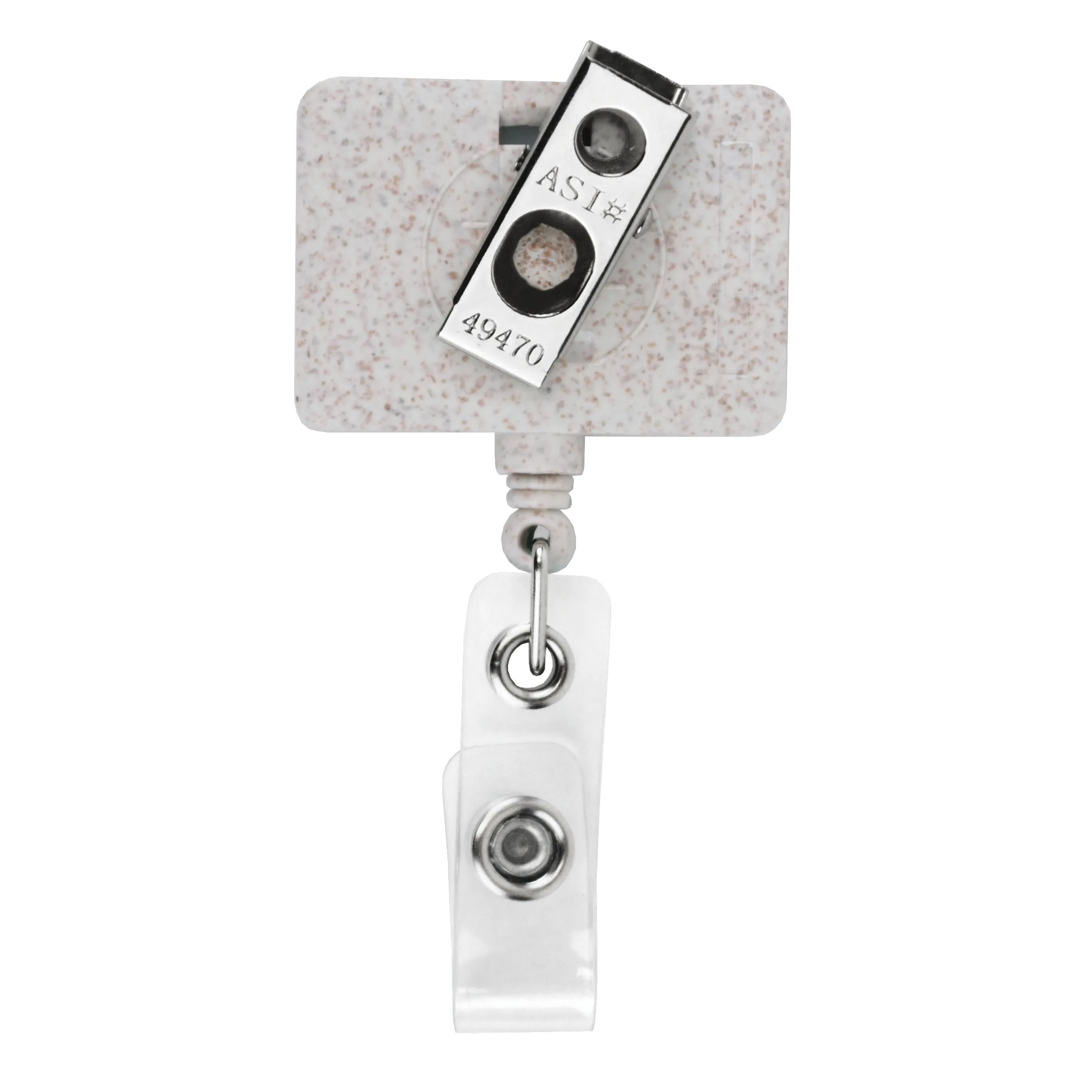 Wheat Straw JUMBO Rectangle Retractable Badge Reel view 2