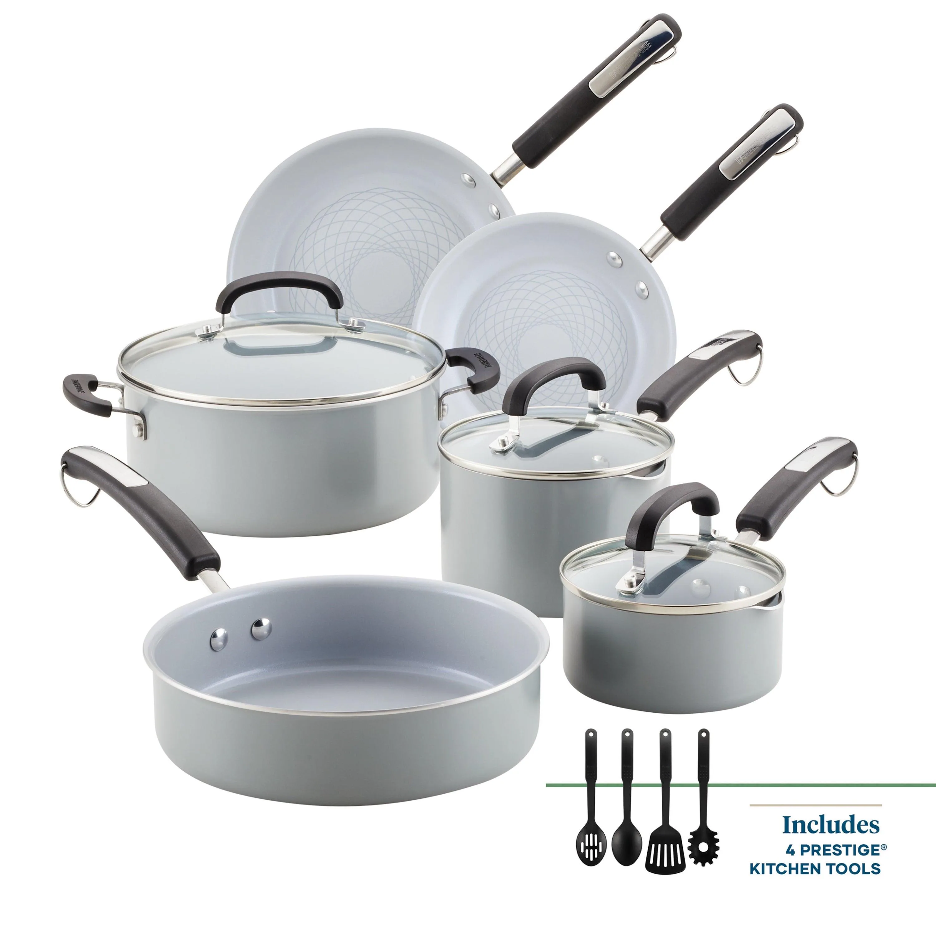 Farberware 13Pc Eco Advantage Healthy Ceramic Nonstick Cookware Set Gray
