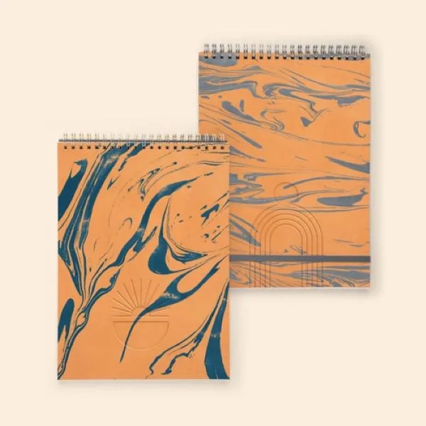 Taskpad - Marbled + Debossed Leather Cover - Size T3