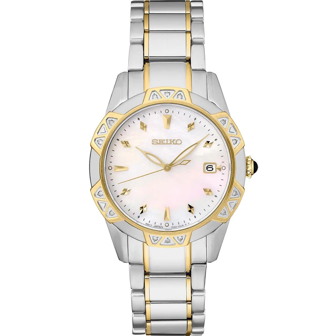 Seiko Watch Diamonds Tt Quartz Mop Dial