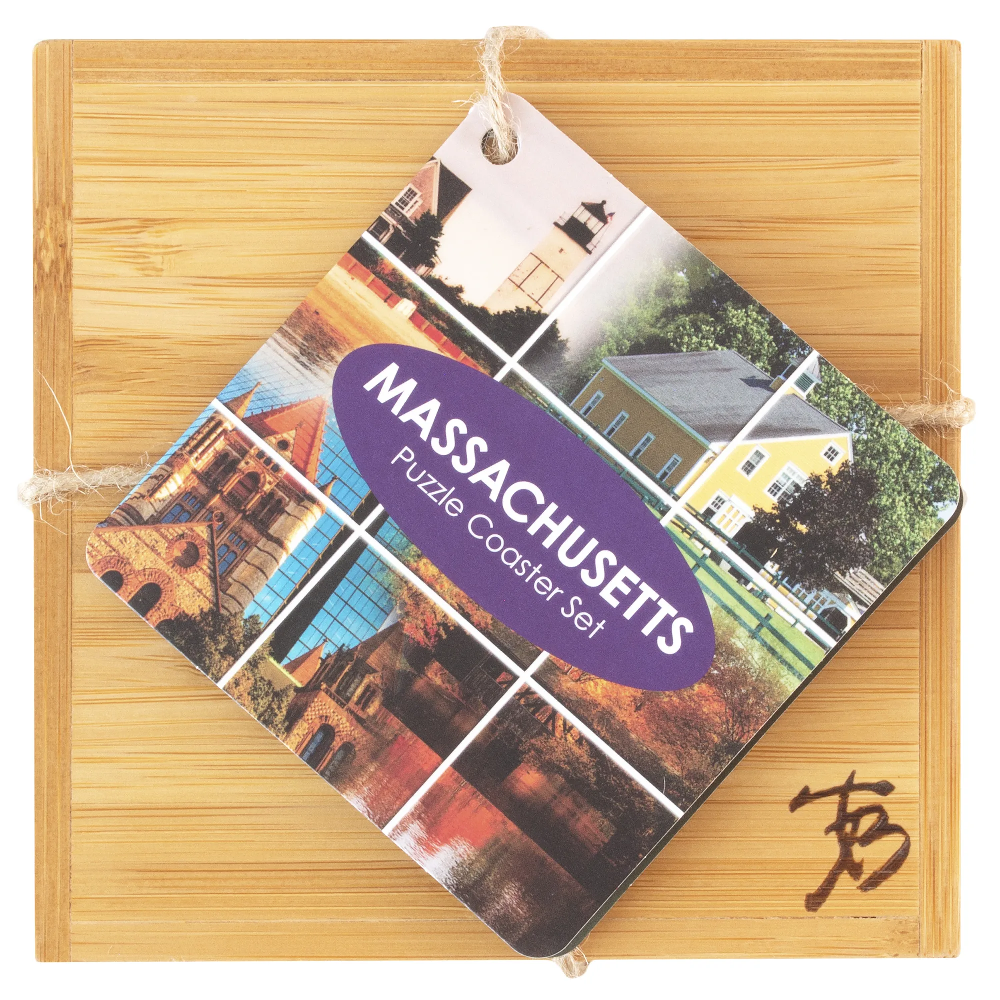 Massachusetts Puzzle Coaster Set view 6