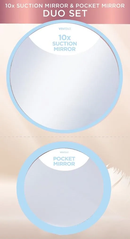 Health Beauty & Fitness Vivitar 2-Piece Suction Mirror - Navy Blue