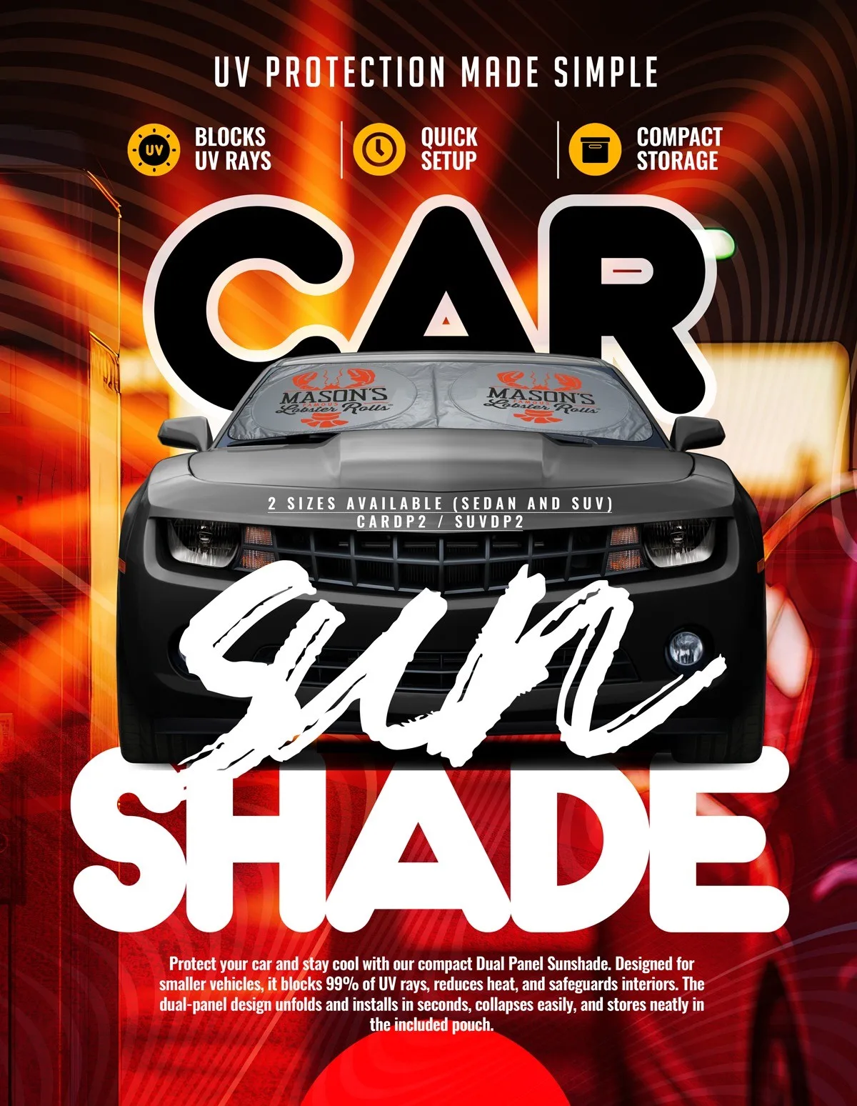 Dual Panel Car Shade view 3