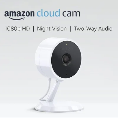 Amazon Cloud Cam Indoor Security Camera Works w/Alexa - (White)