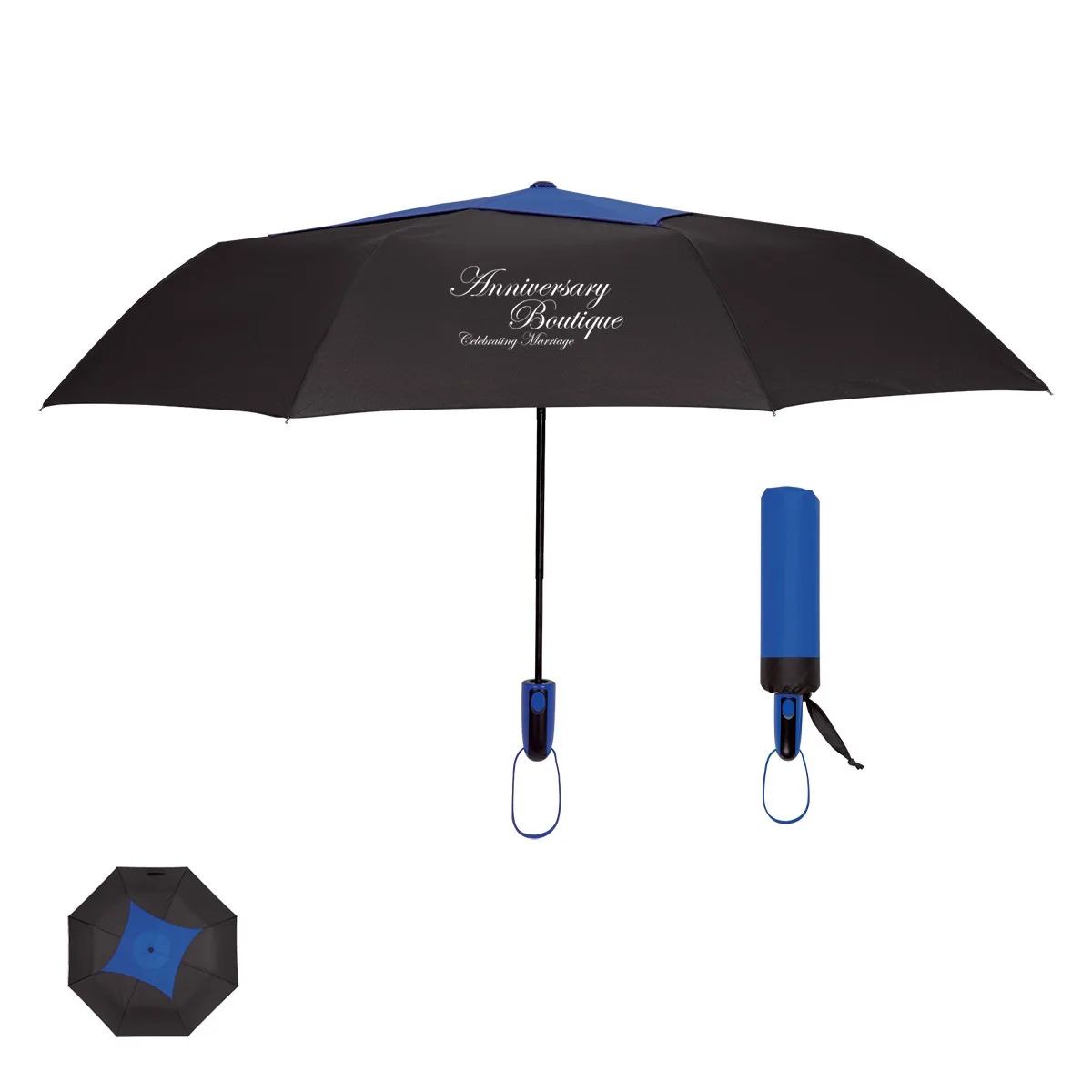 44" Arc Telescopic Diamond Top Vented Umbrella view 2