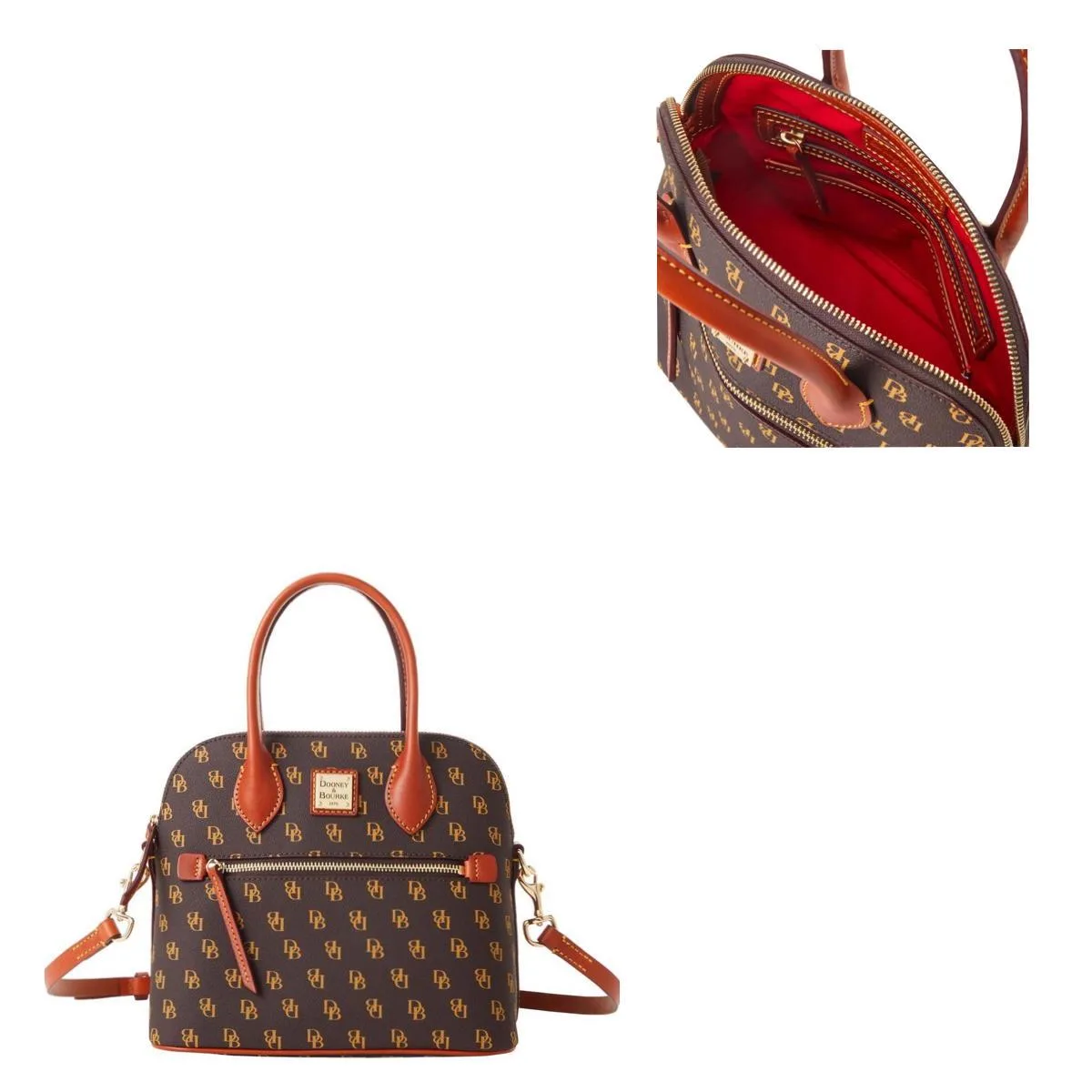 Dooney & Bourke Brown Gretta Domed Satchel