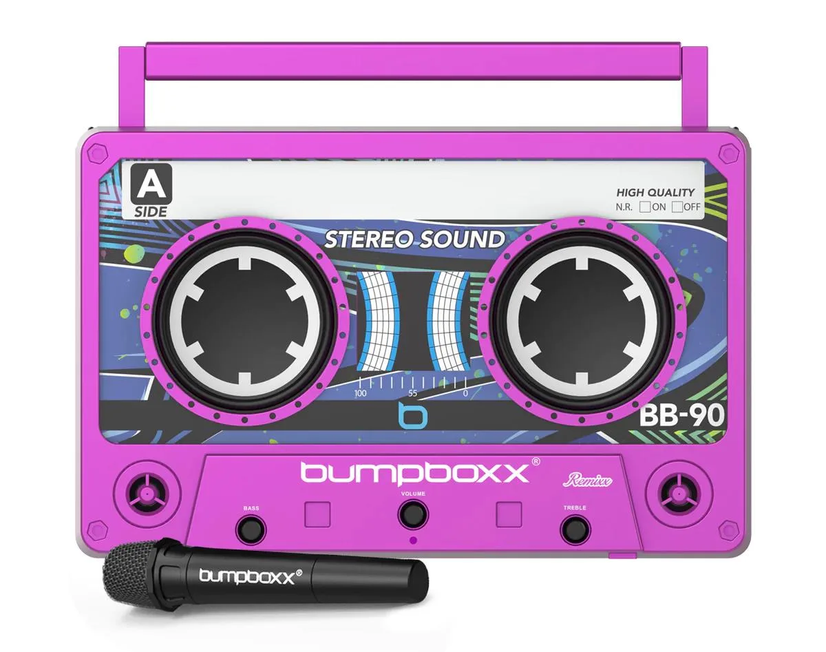 Bumpboxx Remixx Bluetooth Boombox Speaker Pink Magenta