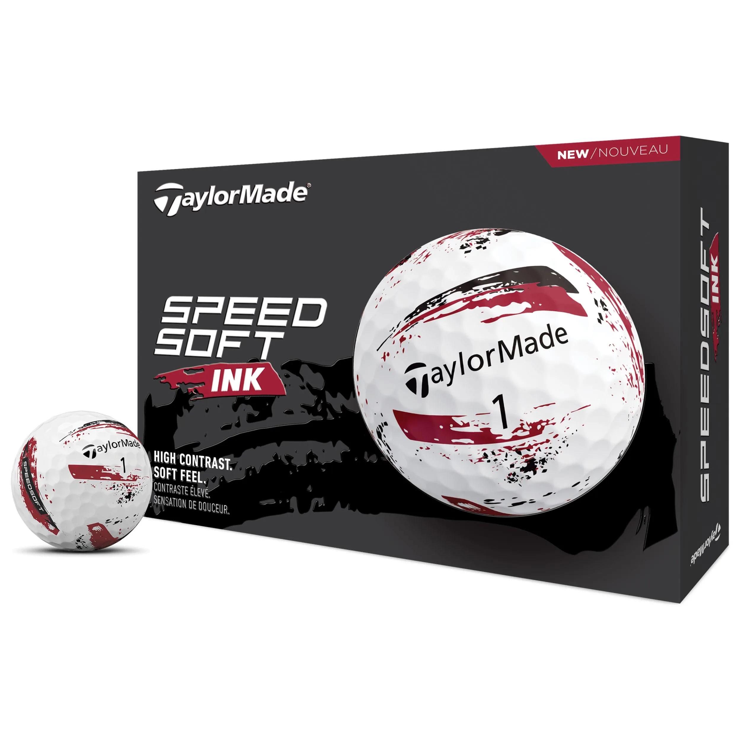 Taylormade Speedsoft Ink Red 2024 Golf Balls - 1 Dozen