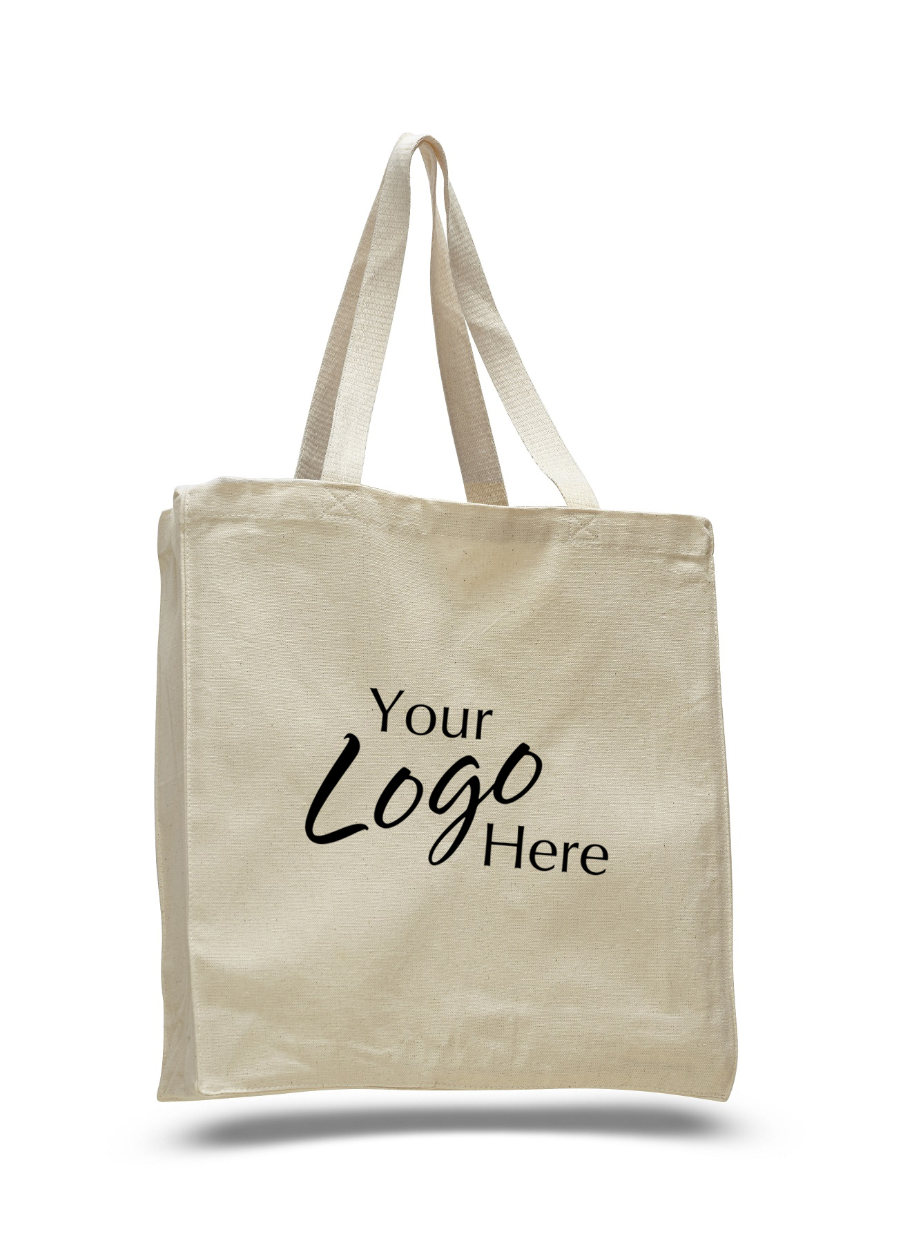 Canvas Shopper Bag w/4" Gusset (14"x15"x4")