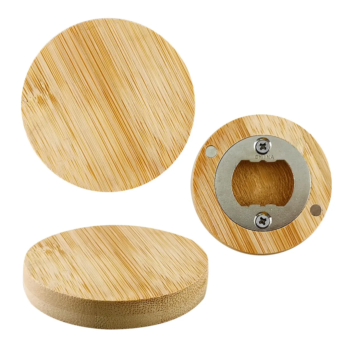 Bamboo Bottle Opener Magnet view 3