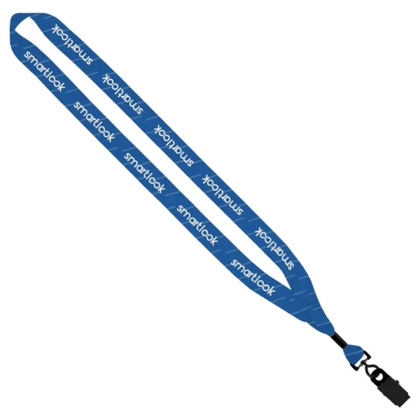 3/4" Dye-Sublimated Lanyard with Metal Crimp and Metal Bulldog Clip w/ Swivel view 2