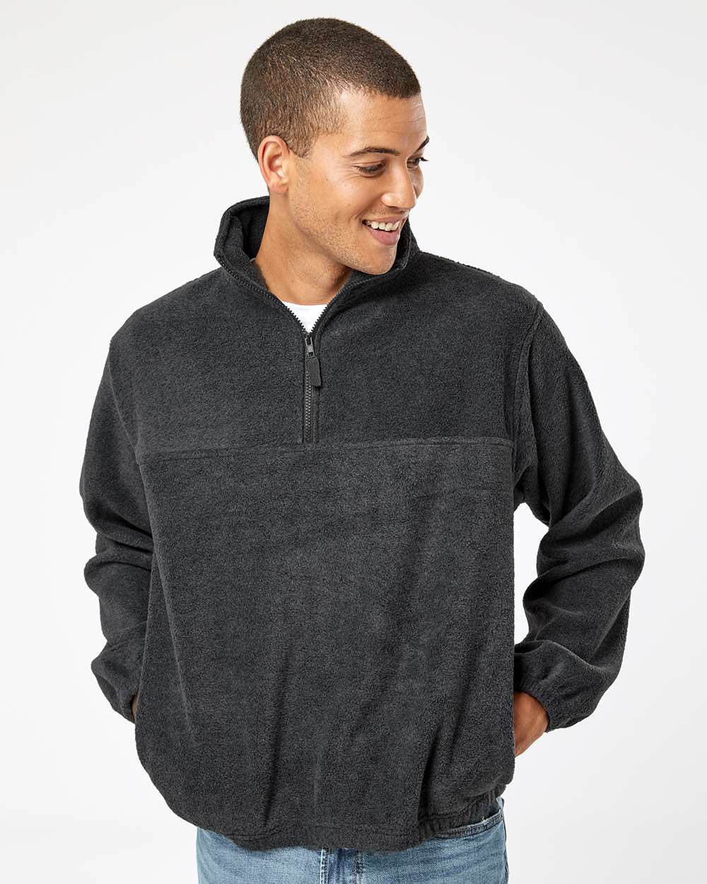 Burnside® Polar Fleece Quarter Zip Pullover view 3