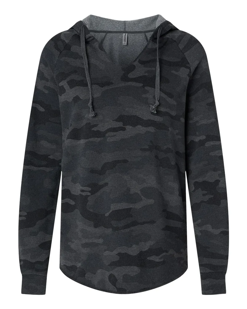 Independent Trading Co.® Women's Lightweight California Wave Wash Hooded Sweatshirt view 3