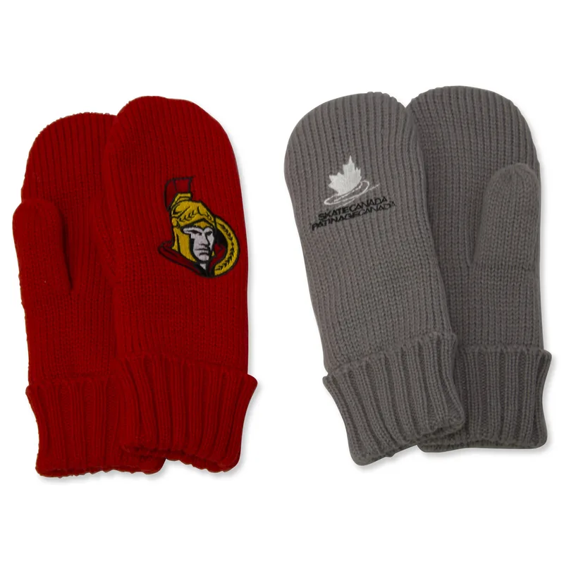 Thick Knitted Gloves - Embroidered (Pair)