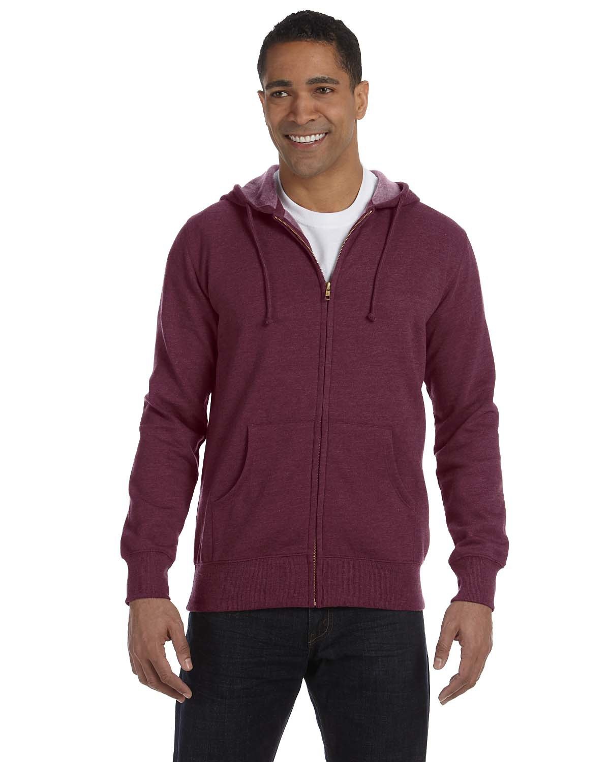 Econscious - Big Accessories Unisex Heathered Full-Zip Hooded Sweatshirt