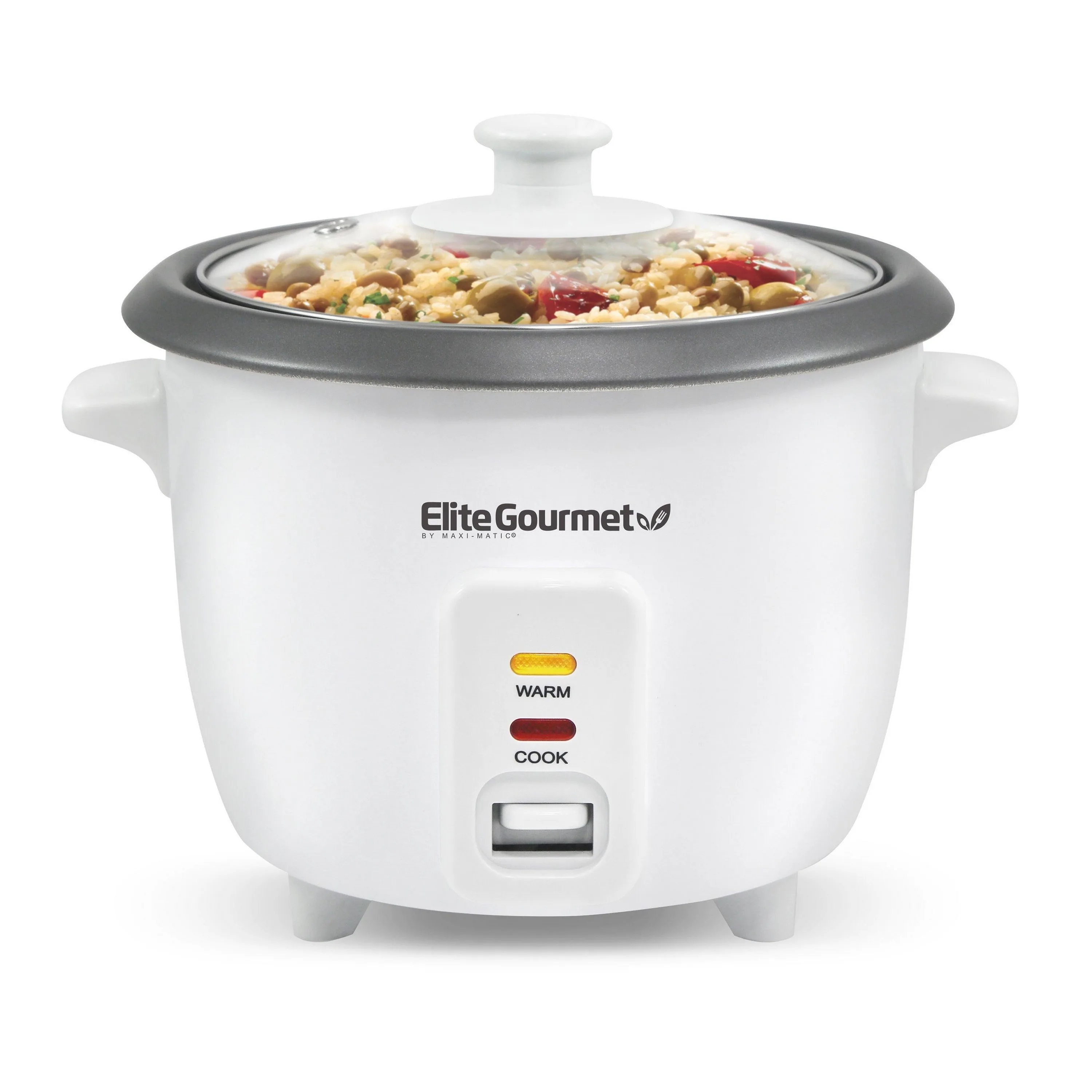 Elite Cuisine 6 Cup Rice Cooker W/ Steam Tray