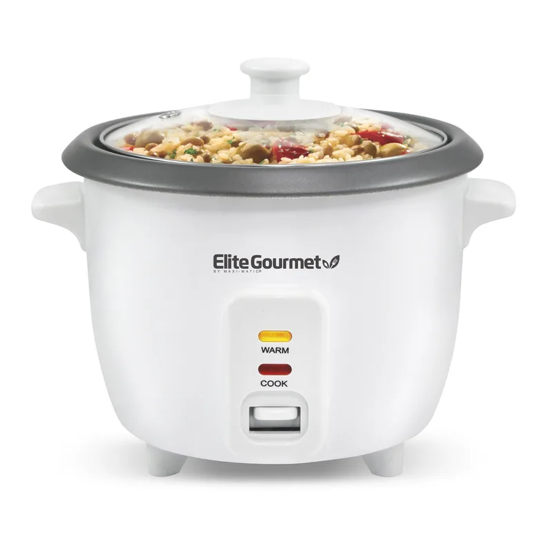 Elite Cuisine 6 Cup Rice Cooker W/ Steam Tray