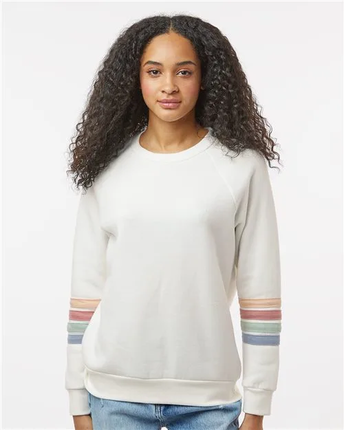 MV Sport® Women's Striped Sleeves Crewneck Sweatshirt