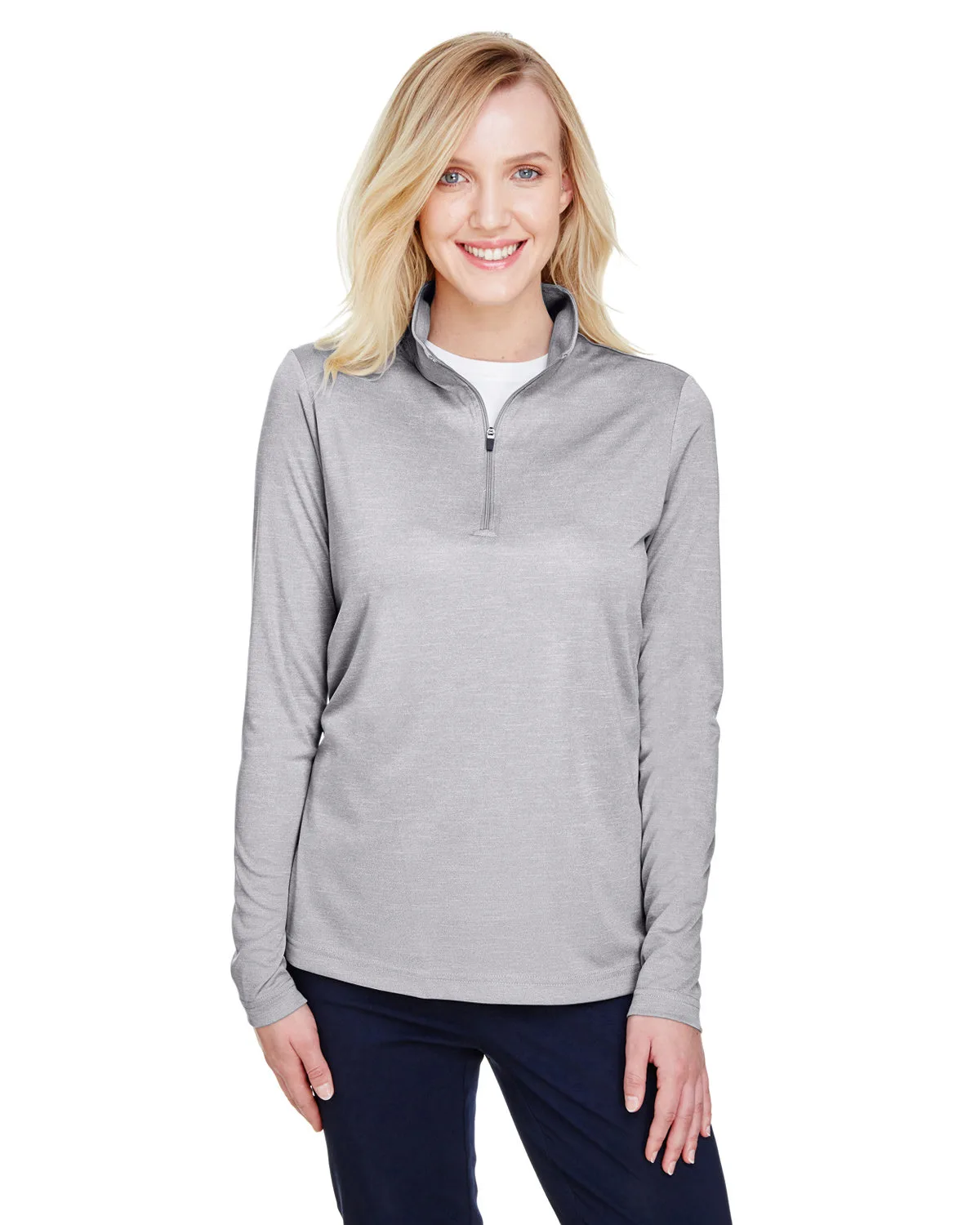 Team 365 Women's Zone Sonic Heather Performance Quarter-Zip Pullover Sweater