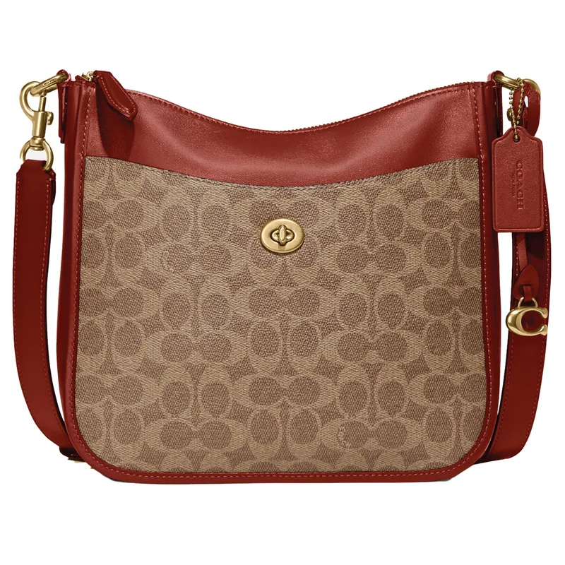 COACH Coated Canvas Signature Chaise Crossbody - Tan Rust/Brass