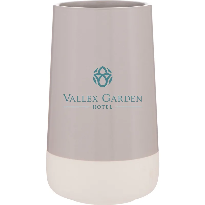 55 oz Calyx Ceramic Vase (Light Gray)