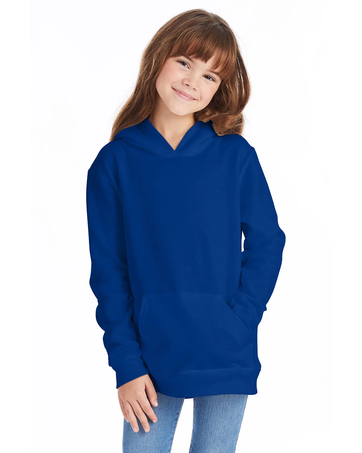 Hanes Printables Youth EcoSmart® Pullover Hooded Sweatshirt view 7