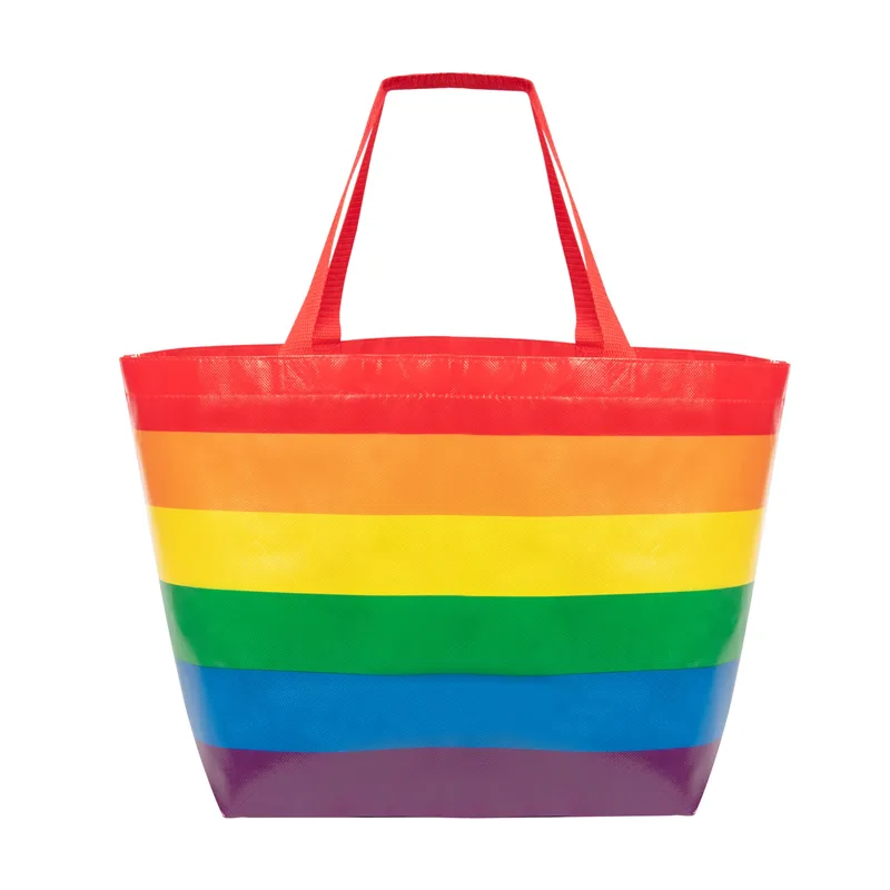 Rainbow Laminated Non-woven Tote Bag view 3