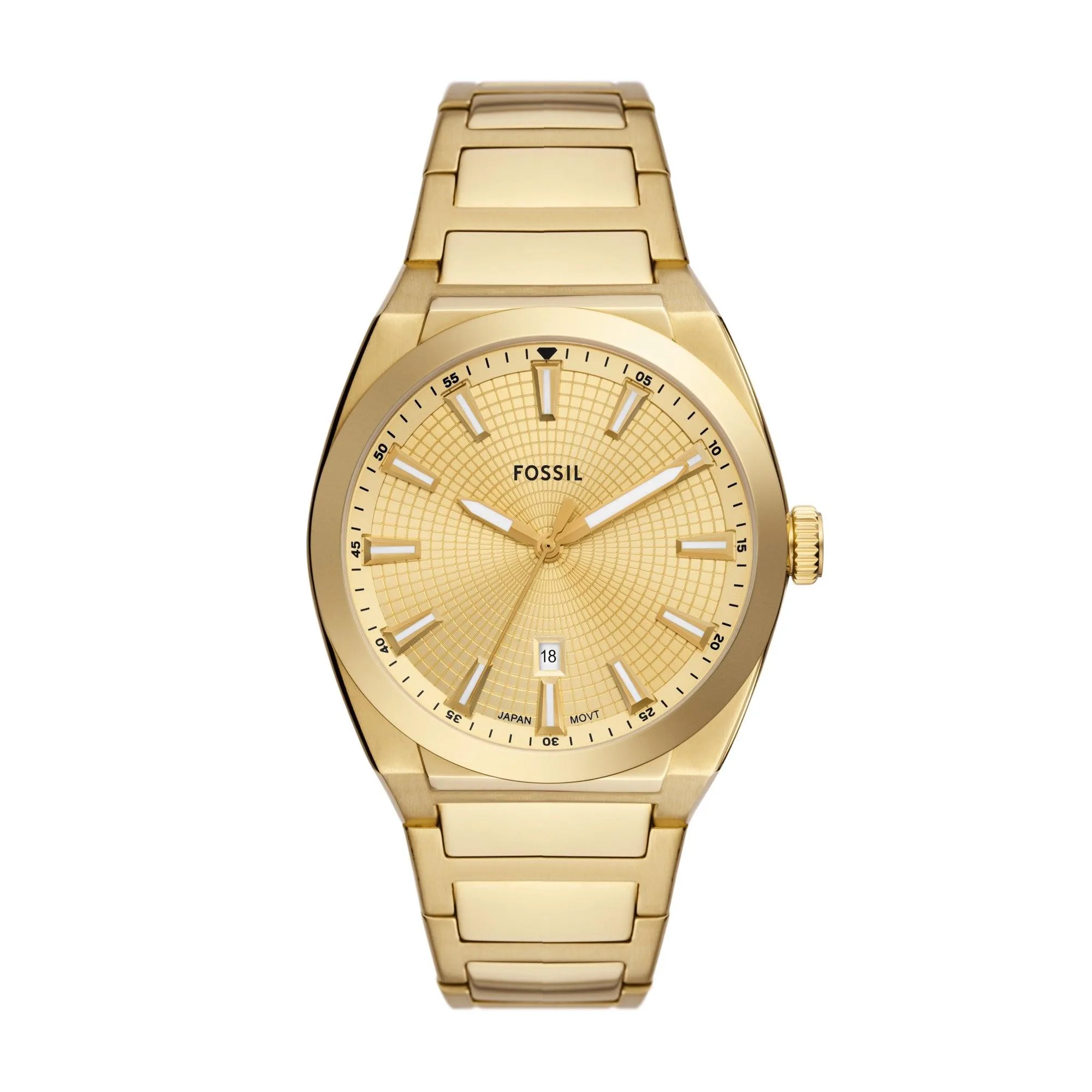 Fossil Men's Everett Gold-Tone Stainless Steel Watch Gold Dial