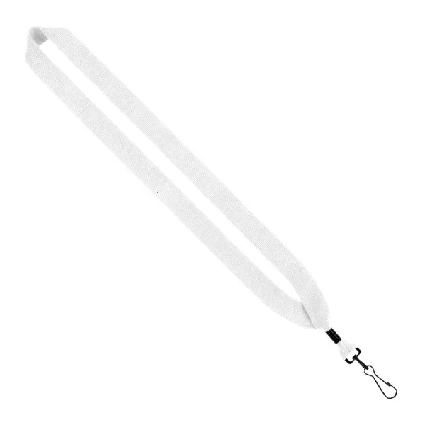 1" Cotton Lanyard with Metal Crimp & Metal Swivel Snap Hook view 3