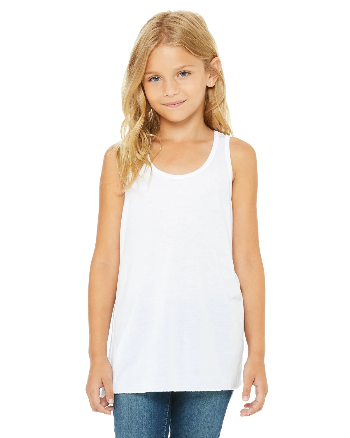 BELLA+CANVAS Youth Flowy Racerback Tank view 5
