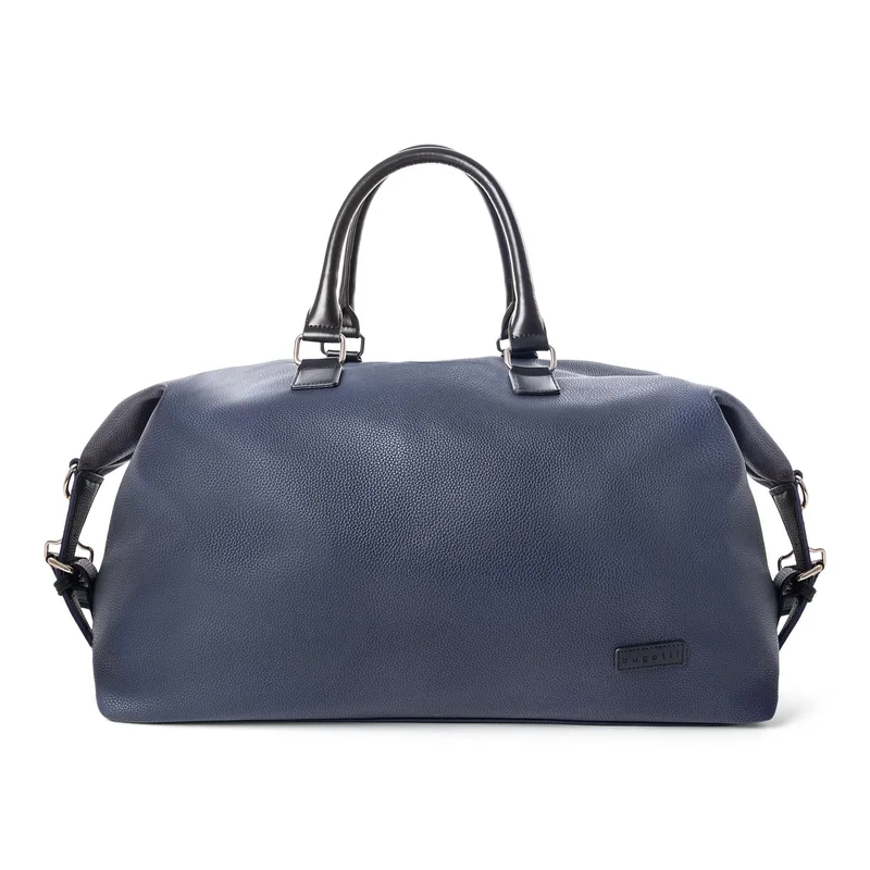 Bugatti Contrast Duffle Bag-Vegan Leather-Navy