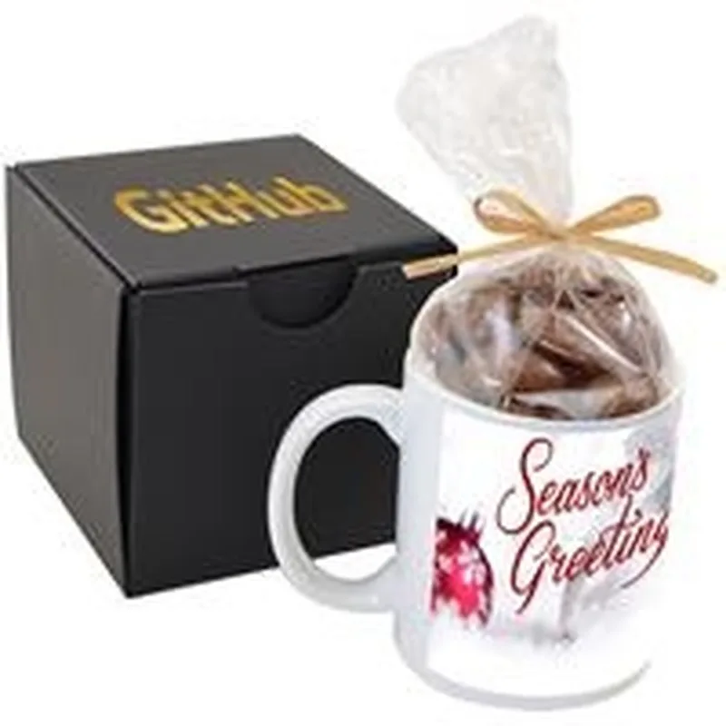 Ceramic Mug Gift Set w/Dark Chocolate Almonds